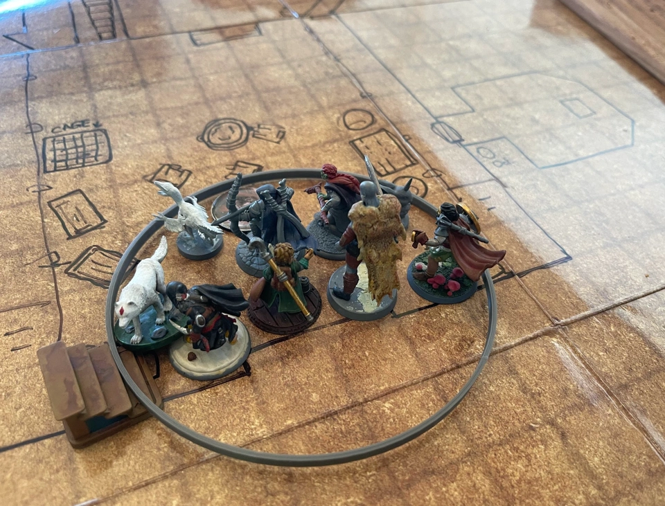 The heroes after defeating the three hags.