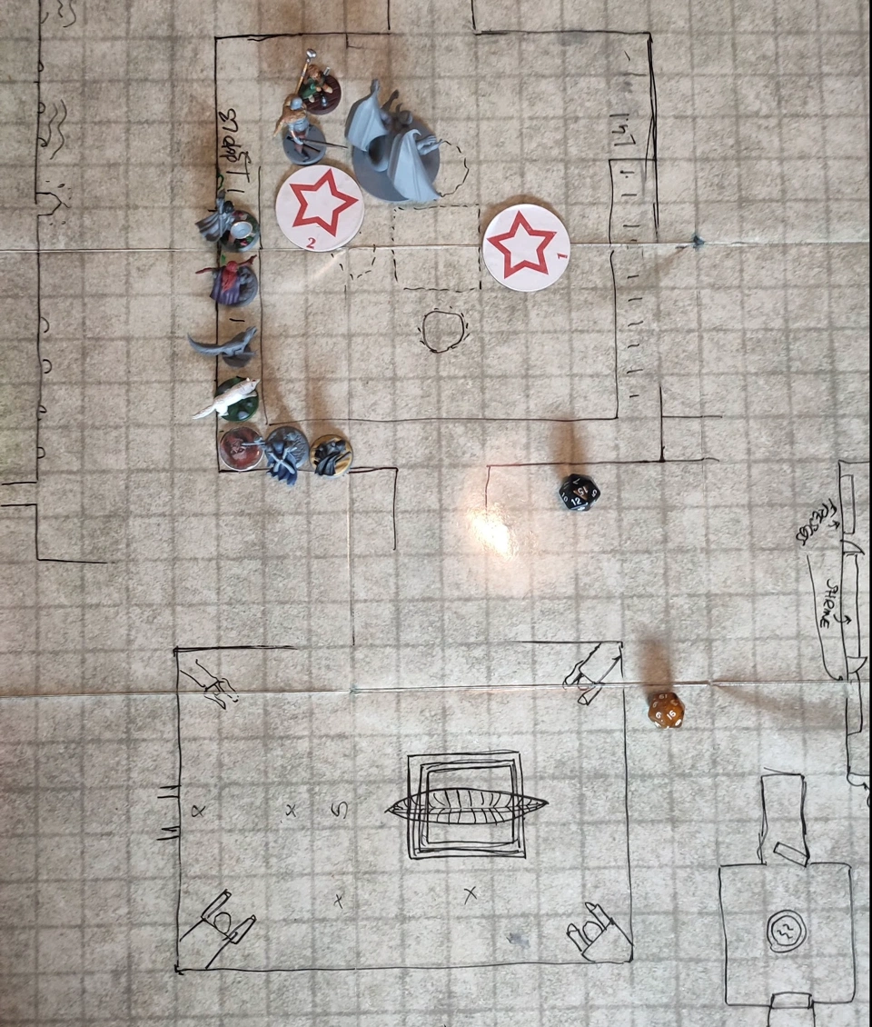 Krariak and Avilos attacking the gargoyles.