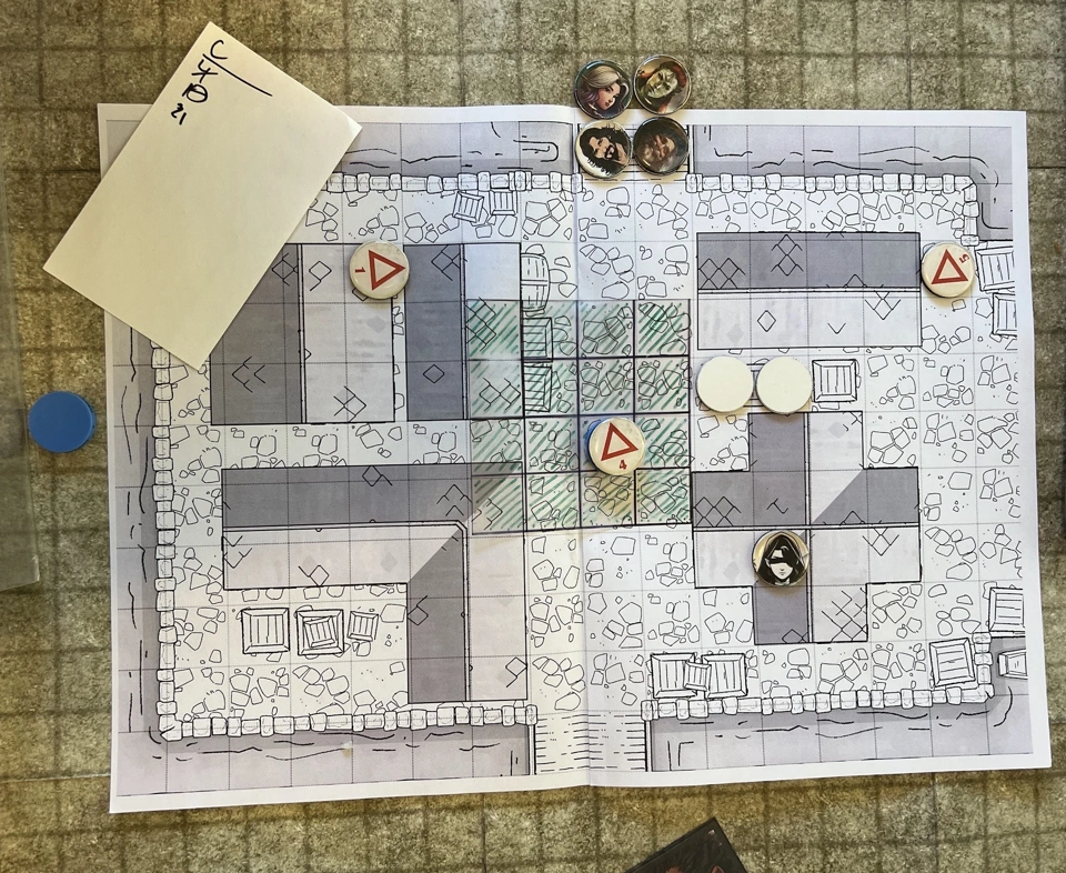 Carnivore (triangle 4), trapped by Ellie&rsquo;s entangle spell.