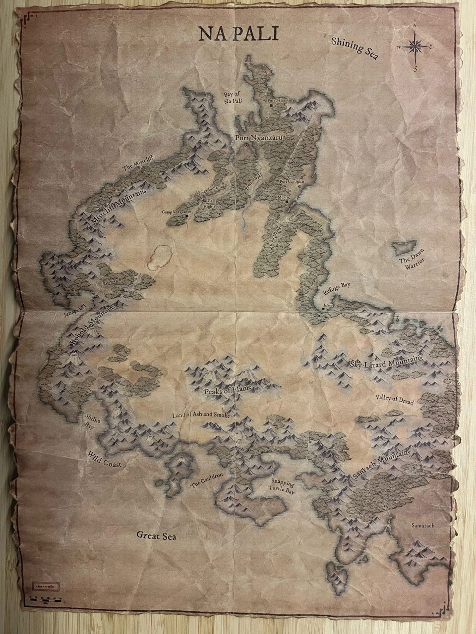 Chos&rsquo;s map of the known areas of Na Pali island.