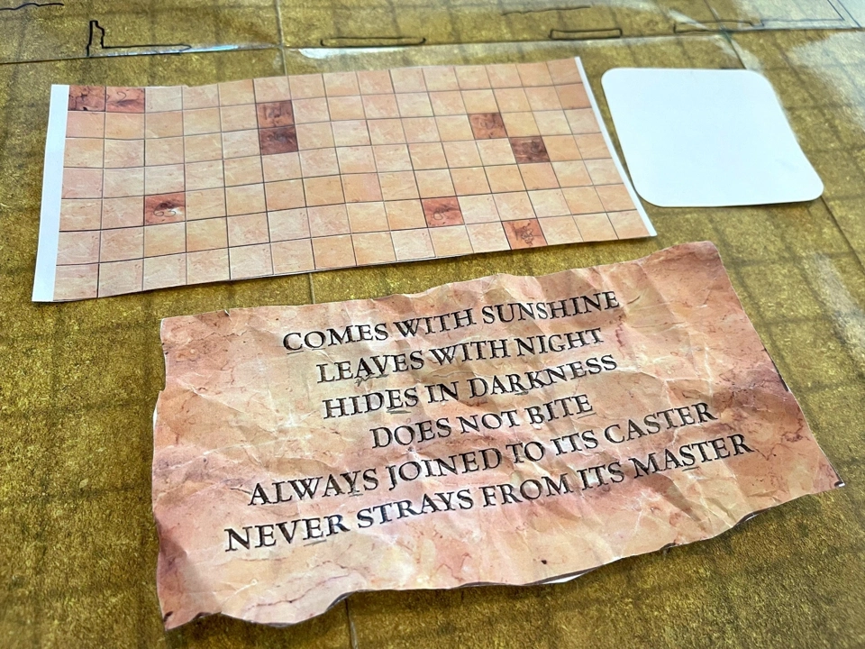 The grid-like floor inside the narrow corridor and second room&rsquo;s riddle.