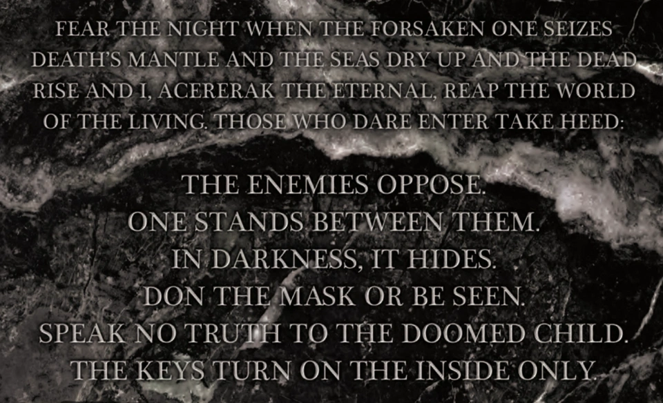 Hidden message behind the moss covering the obelisk.