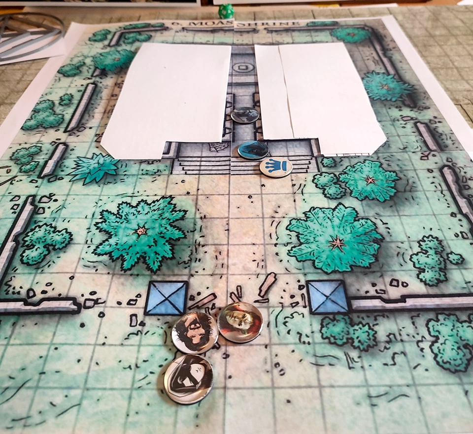 The barbarian triggering all the traps as he enters Moa&rsquo;s shrine.