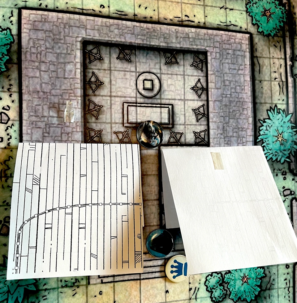 Krariak facing 12 archer statues and a pedestal.