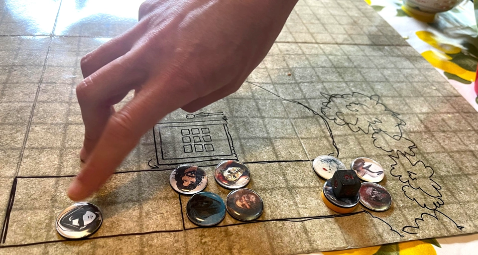 The heroes making progress through the real entrance.