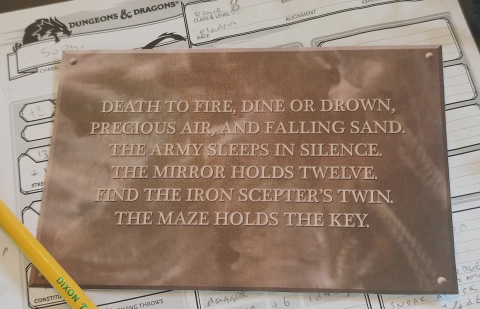 Acererak’s third warning, found on a wall on the third level.