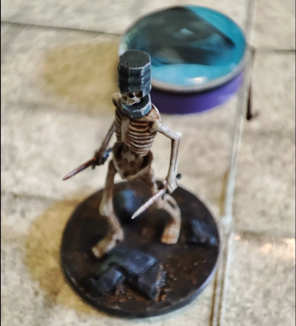 An innocent skeleton about to be slaughtered by Silas.