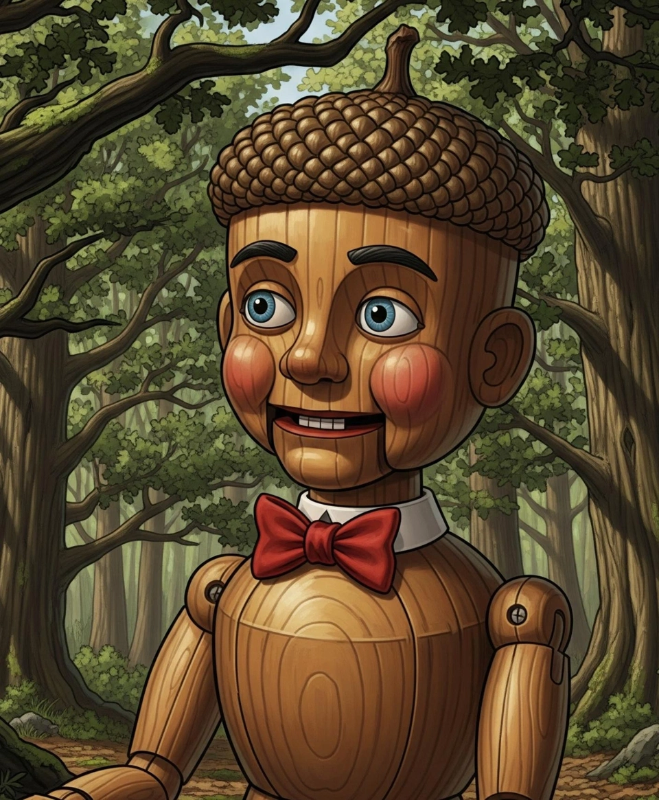 Ike, the oak wooden puppet sorcerer.