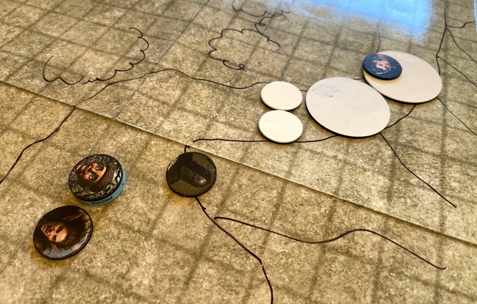 The heroes intercepting the first cart.