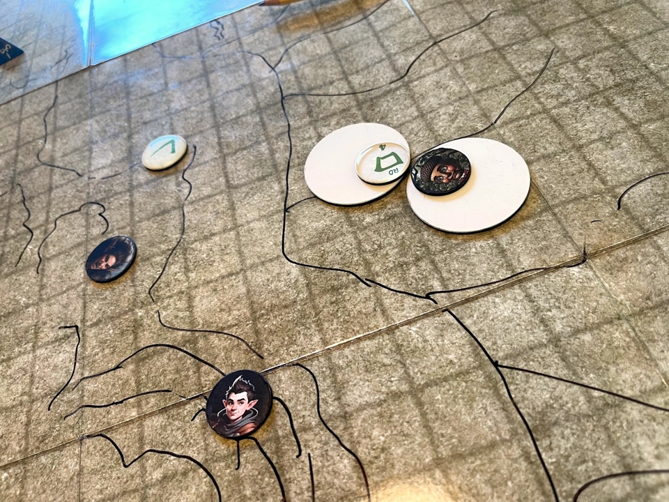 The cart right when it falls off the cliff.