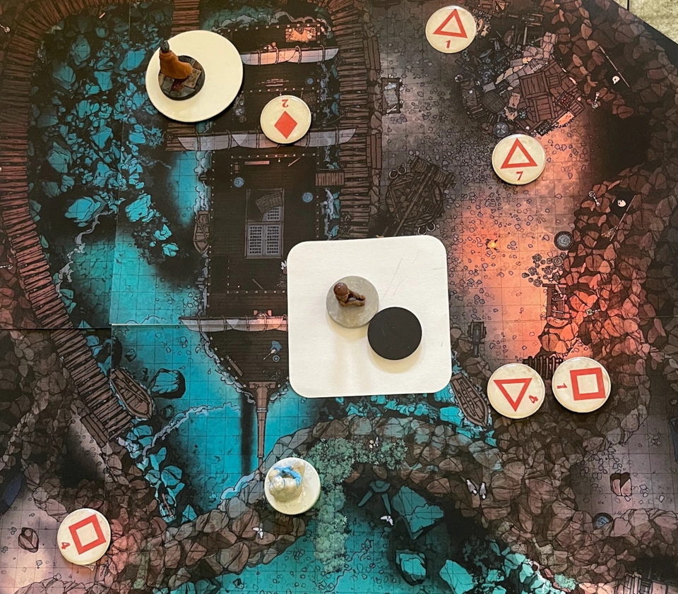 The party in the middle of their heist.