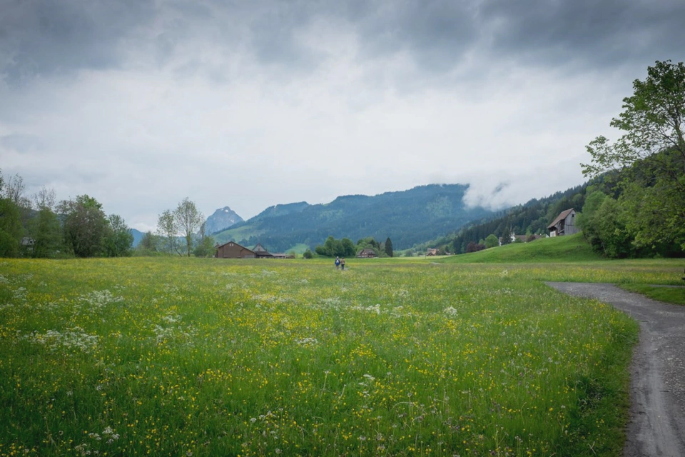 View right outside of Eisiedeln.