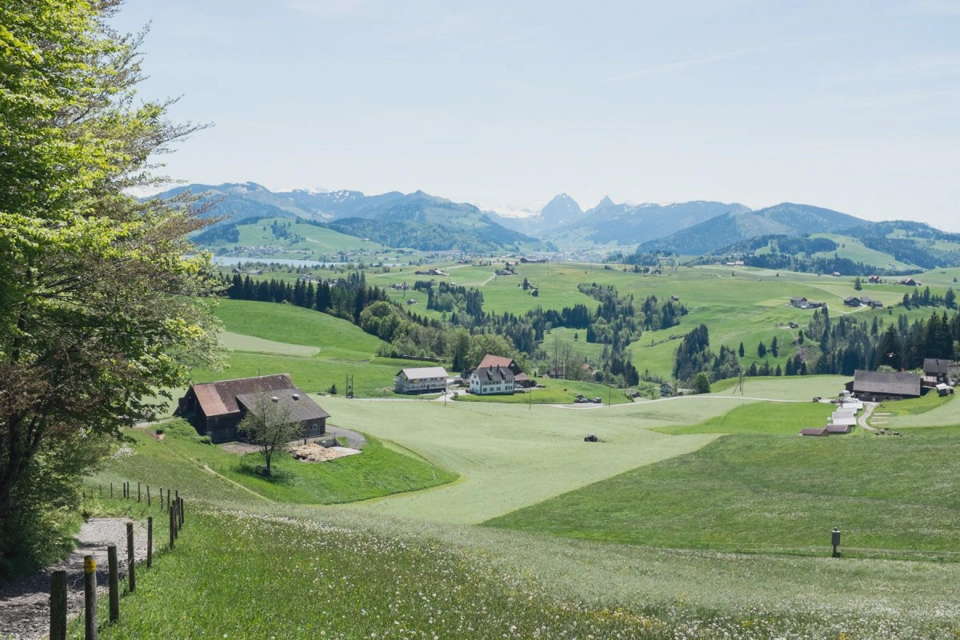 View of the valley descending Etzel Kulm.