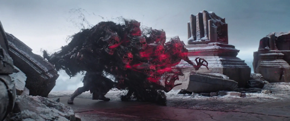 Zombie Doctor Strange absorbs Scarlet Witch&rsquo;s hurtful magic through his newly acquired cape of forgotten souls.