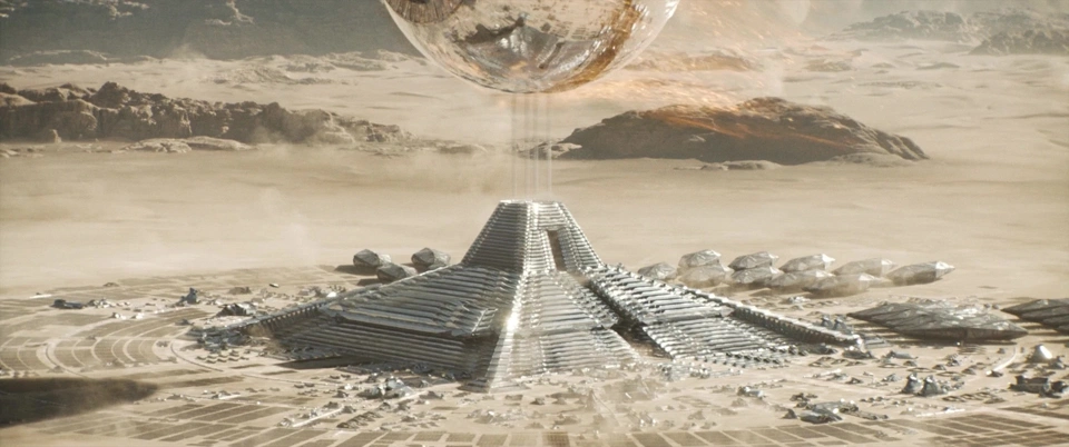 The Harkonnen headquarters with the emperor&rsquo;s docked on it.