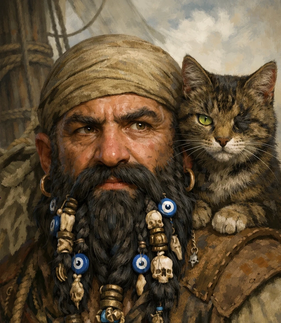 Pietro, the crew&rsquo;s suspicious dwarf.