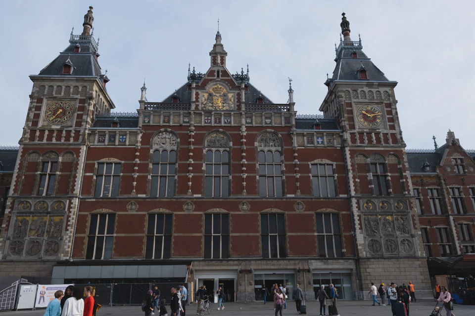 Amsterdam’s beautiful central train station.