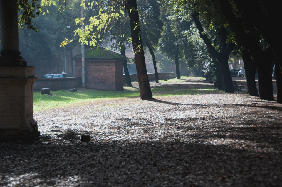 An atmospheric park south of Villa Medici.