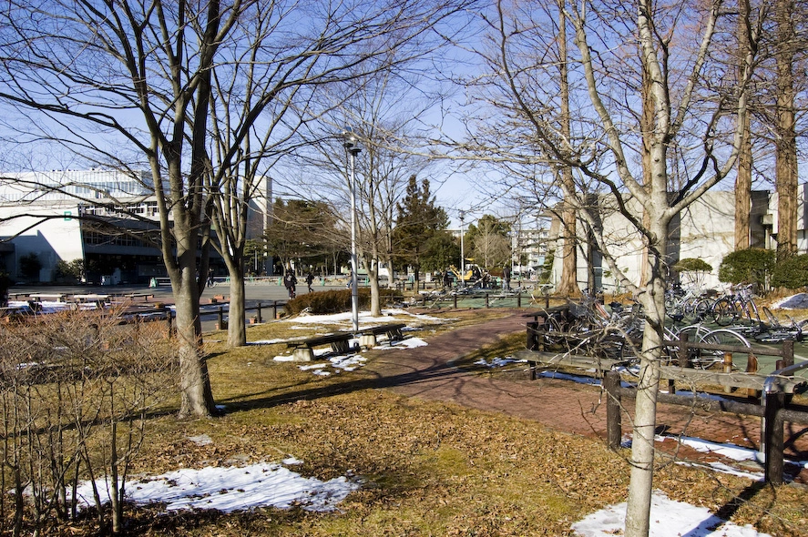 Uno de los aparcamientos de bicis en Kawauchi.