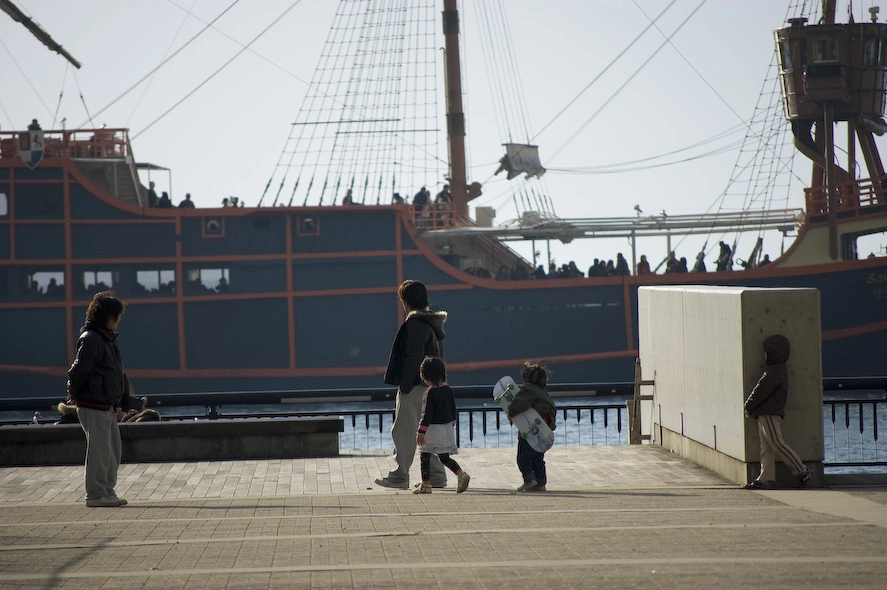 Lógicamente al estar en un puero era de esperar ver barcos aunque esta era poco convencional.