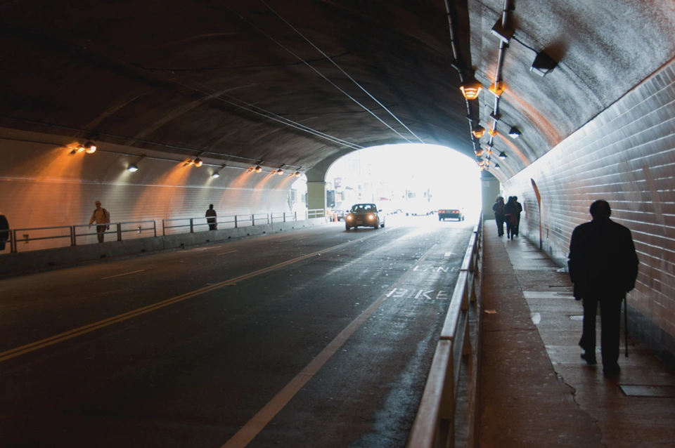 In one of the hills they decided to just create a tunnel below ground.