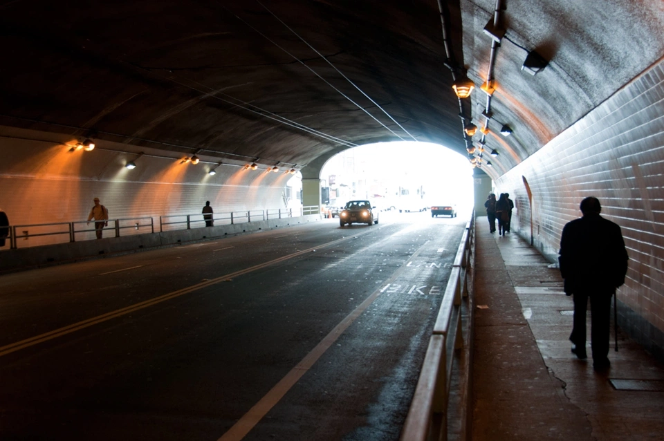 In one of the hills they decided to just create a tunnel below ground.