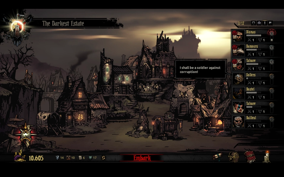 The game&rsquo;s home screen.